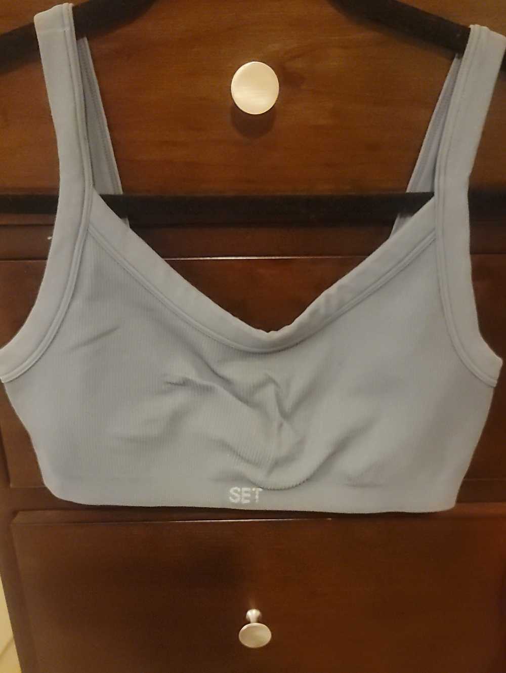 SET Active Womens Luxform Inverted V Hem Soorts Bra Blue Grey Size XL